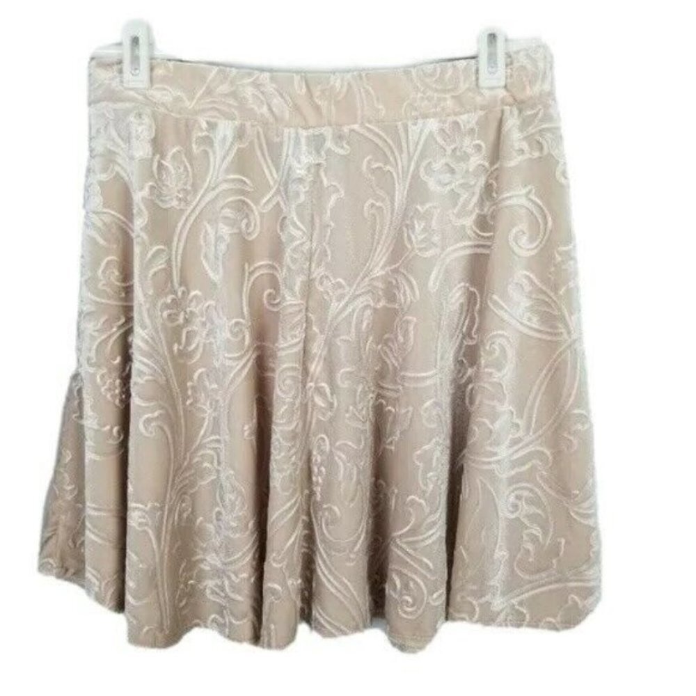 Forever 21‎ Paisley Design Soft Mini Skirt Women's Junior Large Beige